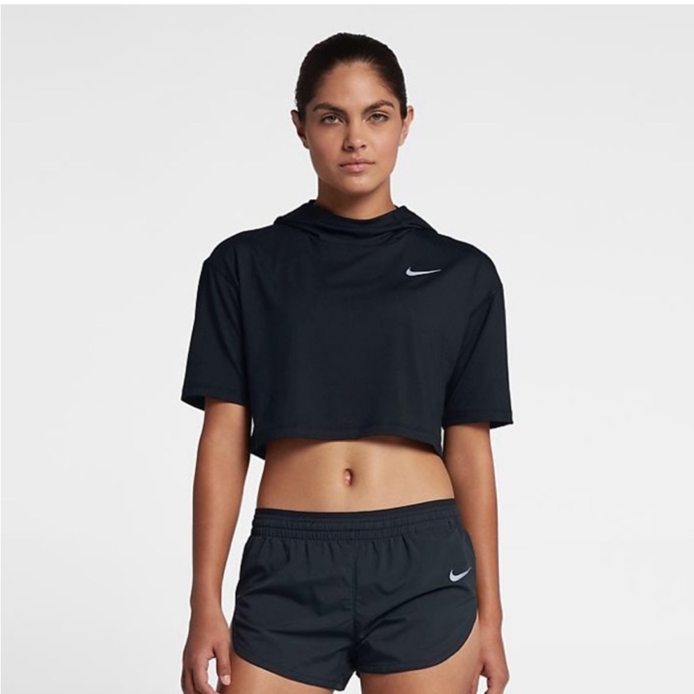 Nike Element Short Sleeve Running Hoodie (Gray)